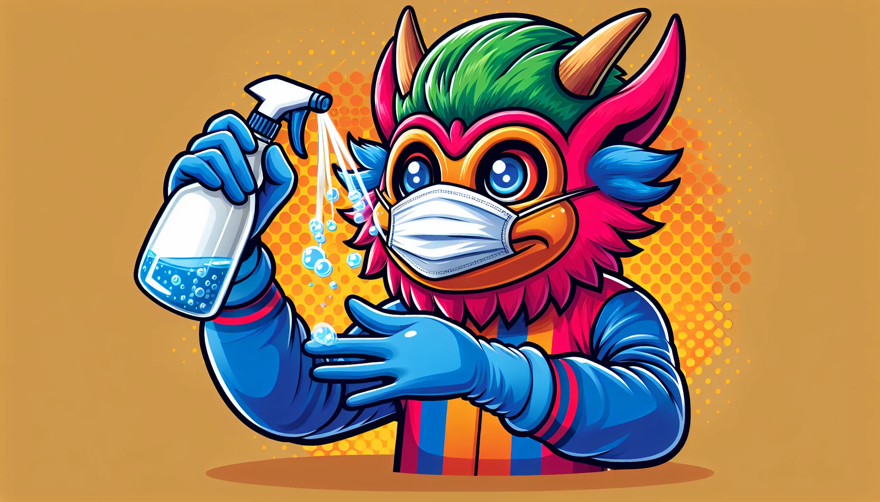désinfecter costume mascotte