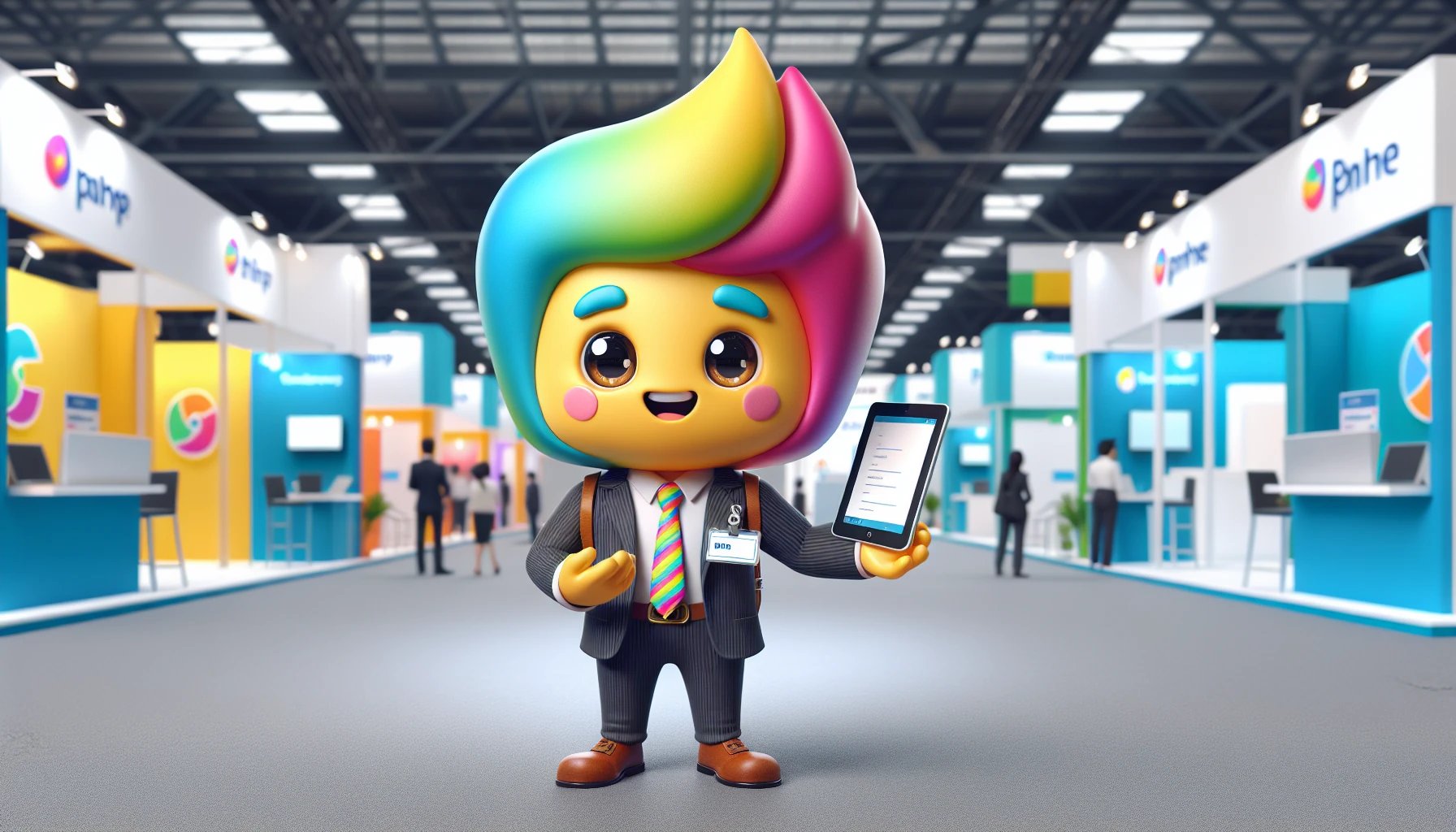 mascotte d'entreprise pour salon professionnel