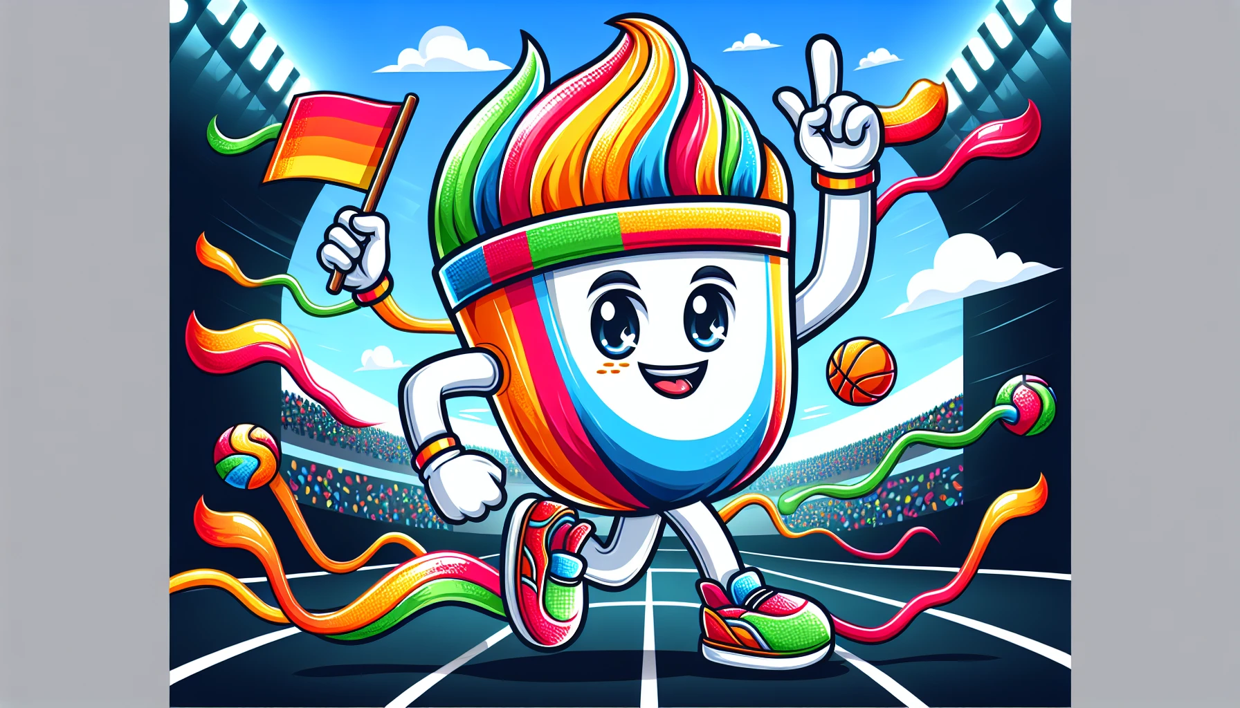 mascotte d'entreprise pour événement sportif